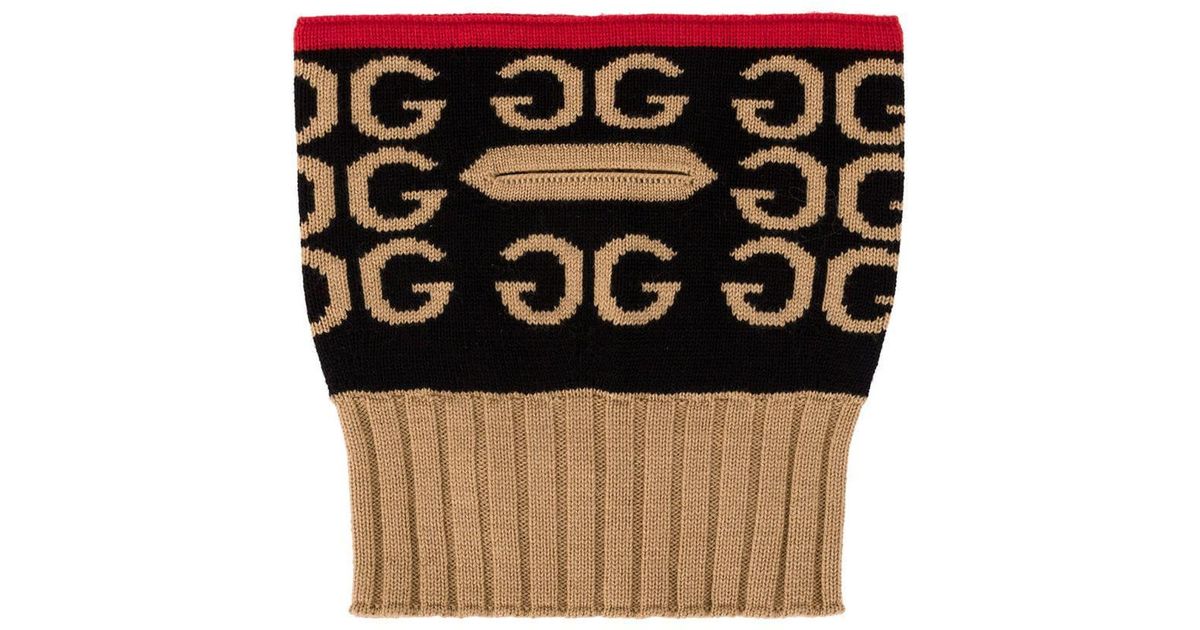 Gucci Ribbed Neck Warmer in Brown for 