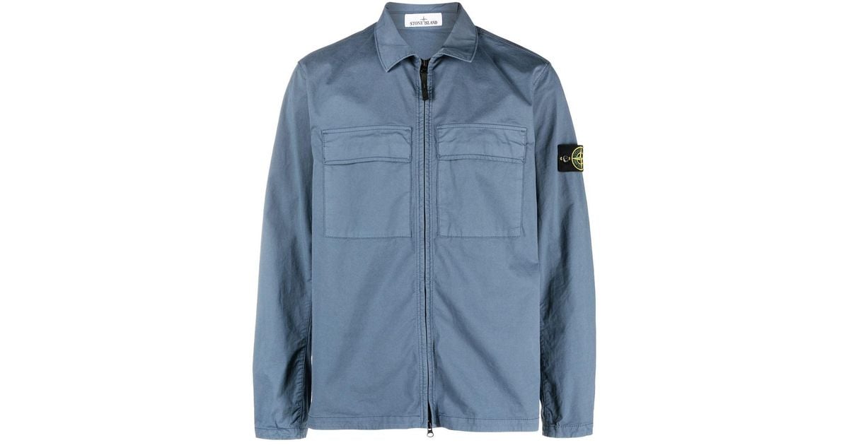 Stone Island Compass-motif Cargo Jacket in Blue for Men | Lyst