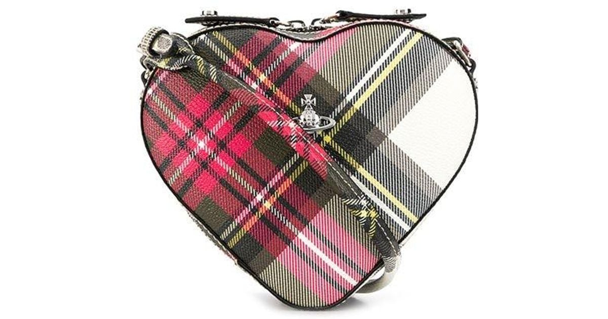 Vivienne Westwood Leather Orb Tartan Heart Crossbody Bag in Red Lyst