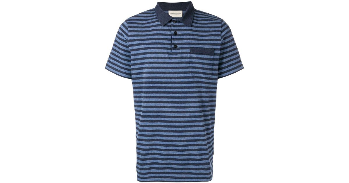 Oliver Spencer Cotton Dunmore Striped Polo Shirt in Blue for Men | Lyst  Canada