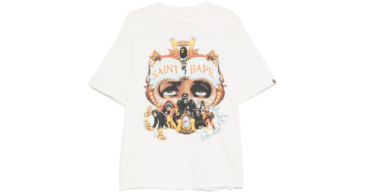SAINT Mxxxxxx X A Bathing Ape Generation Graphic-Print T-Shirt in 