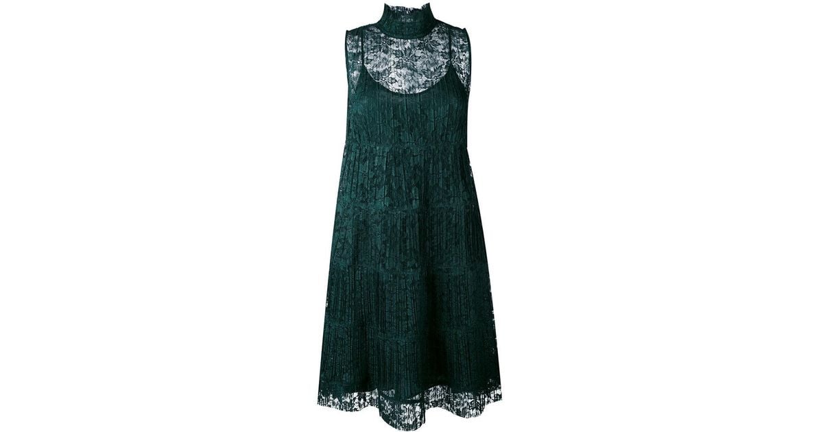 see by chloe green lace dress