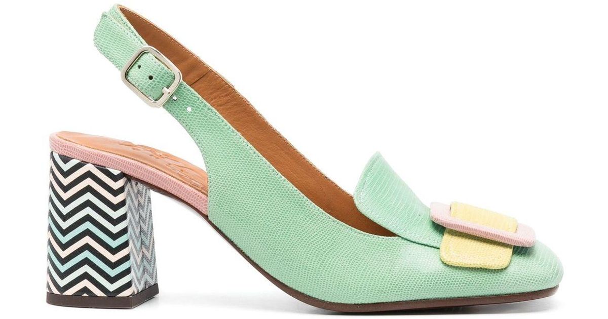 Zapatos de tacón con estampado en zigzag de Chie Mihara de color Verde |  Lyst
