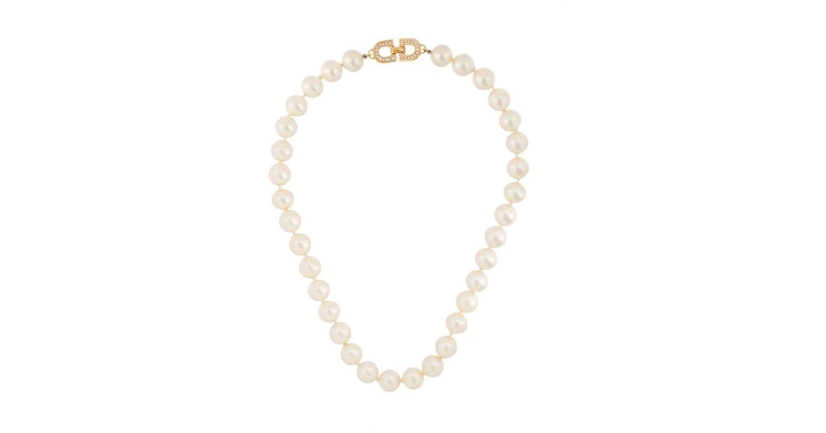 Collar de perlas Christian Dior Pre-Owned de color Blanco | Lyst