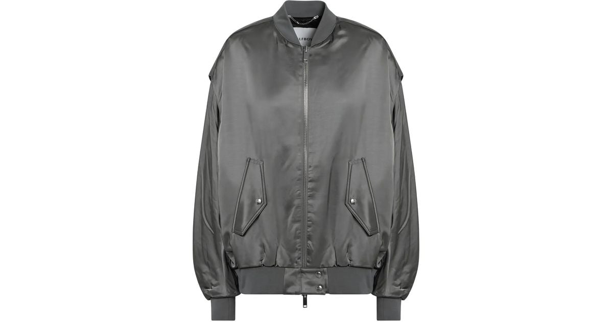 Halfboy Zip-Up Bomber Jacket in Gray | Lyst