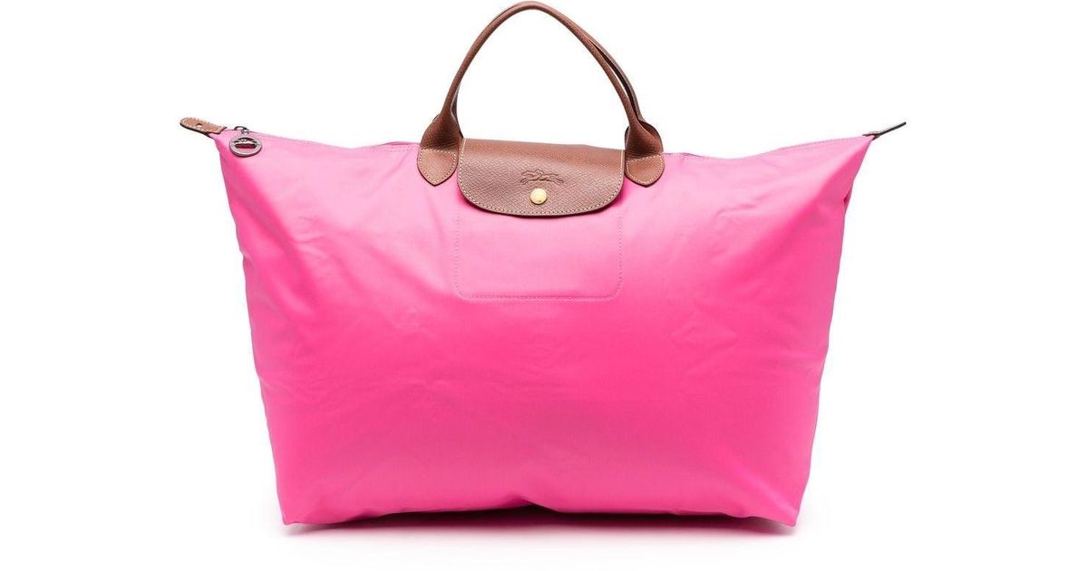 Longchamp Large Le Pliage Travel Bag in Pink | Lyst