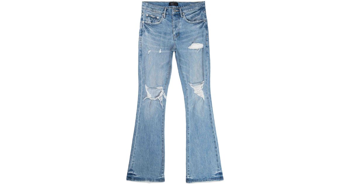 Purple Brand Distressed Bootcut Jeans in Blue for Men