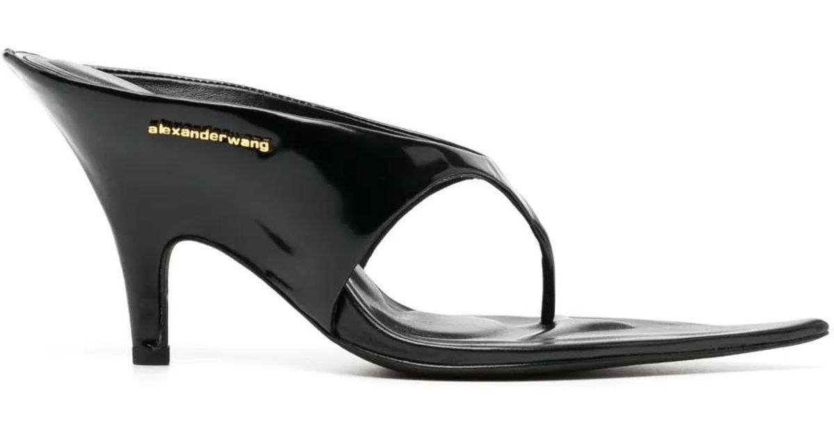 Alexander Wang Irina 90mm Pointy Toe Sandal In Calf Leather