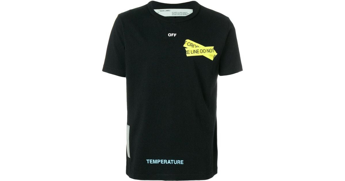 Off-White c/o Virgil Abloh Caution Tape T-shirt in Black for Men | Lyst