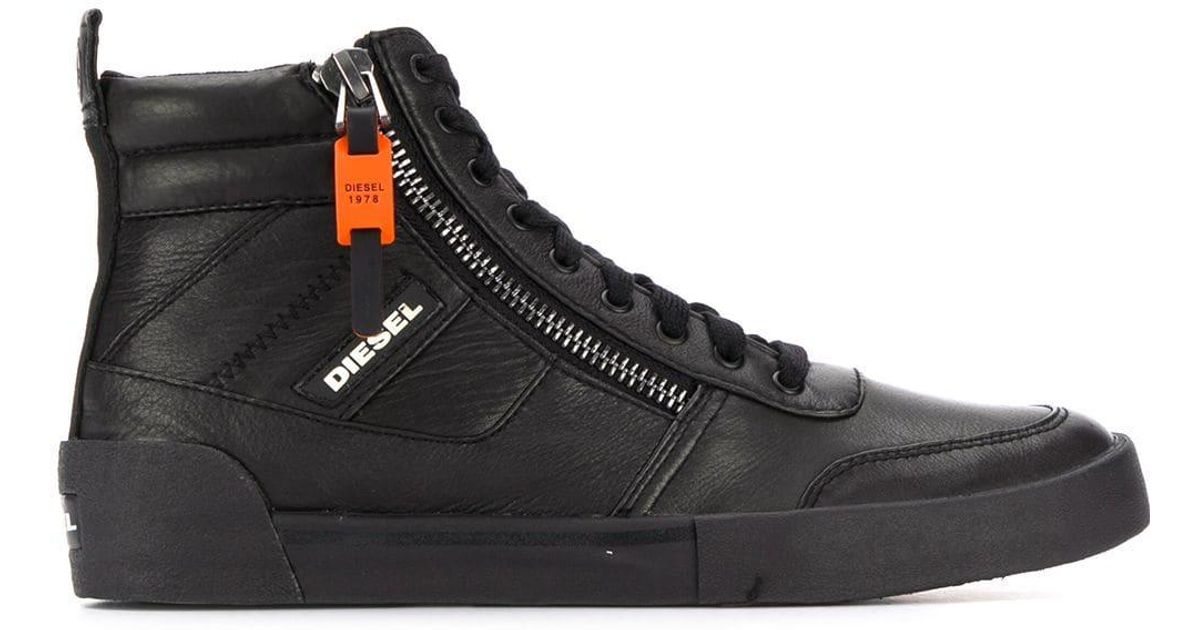 DIESEL High-top Sneakers In Panelled Suede in Black for Men | Lyst UK