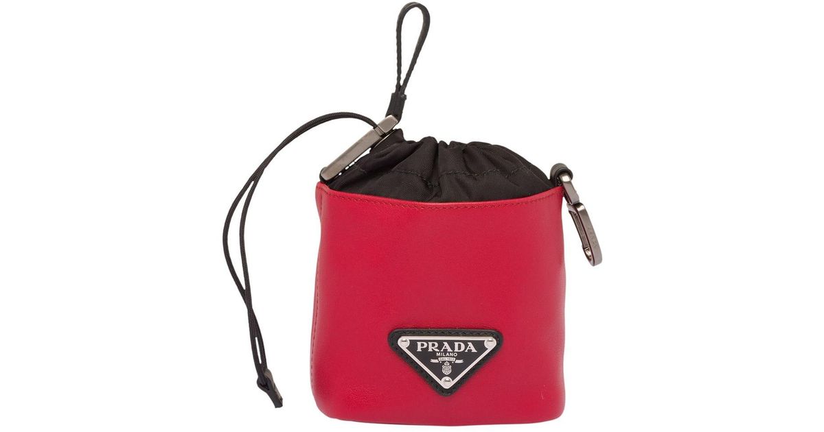 Prada Drawstring Leather Pouch 2024 favors