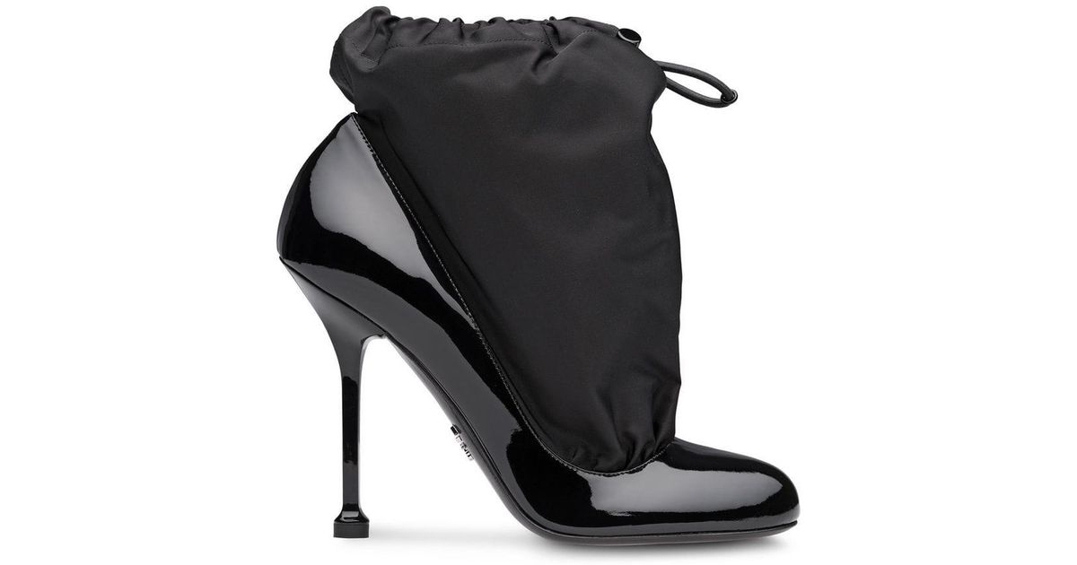 Prada Synthetic Nylon Gaiter Pumps In Black Lyst Prada Synthetic Nylon Gaiter Pumps In Black Lyst