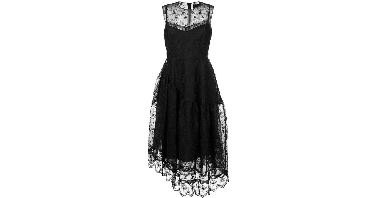 black lace asymmetrical dress