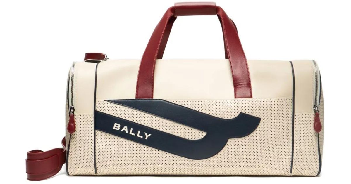 Bally Tennis Collection Leather Duffle Bag in Natural for Men | Lyst