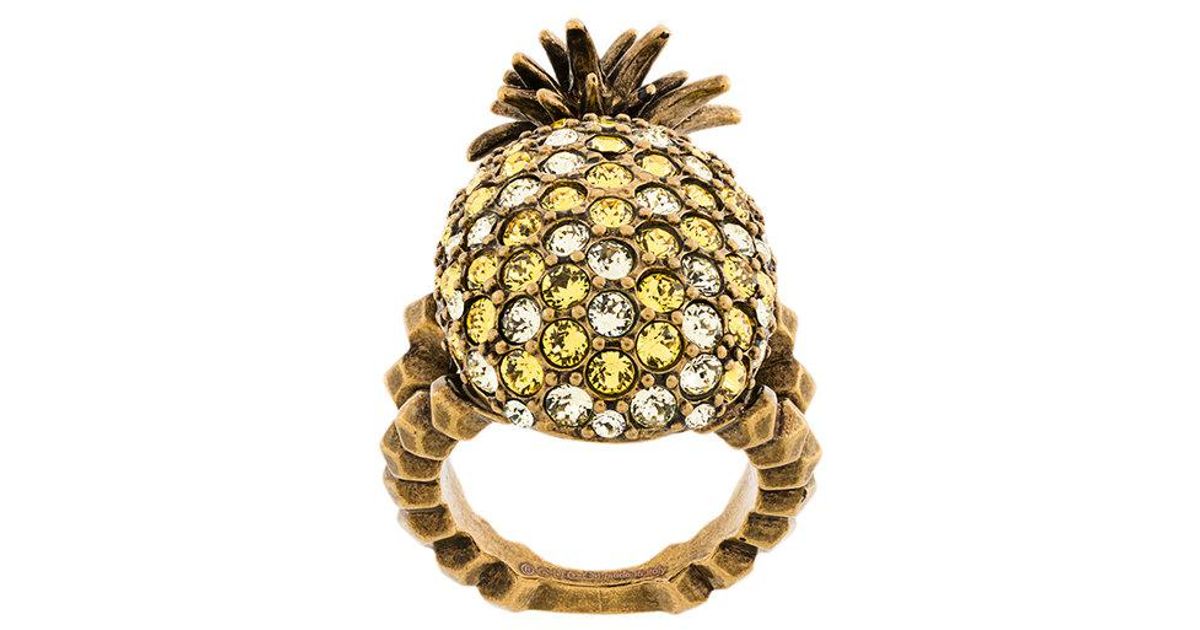 Gucci Pineapple Ring in Metallic - Lyst