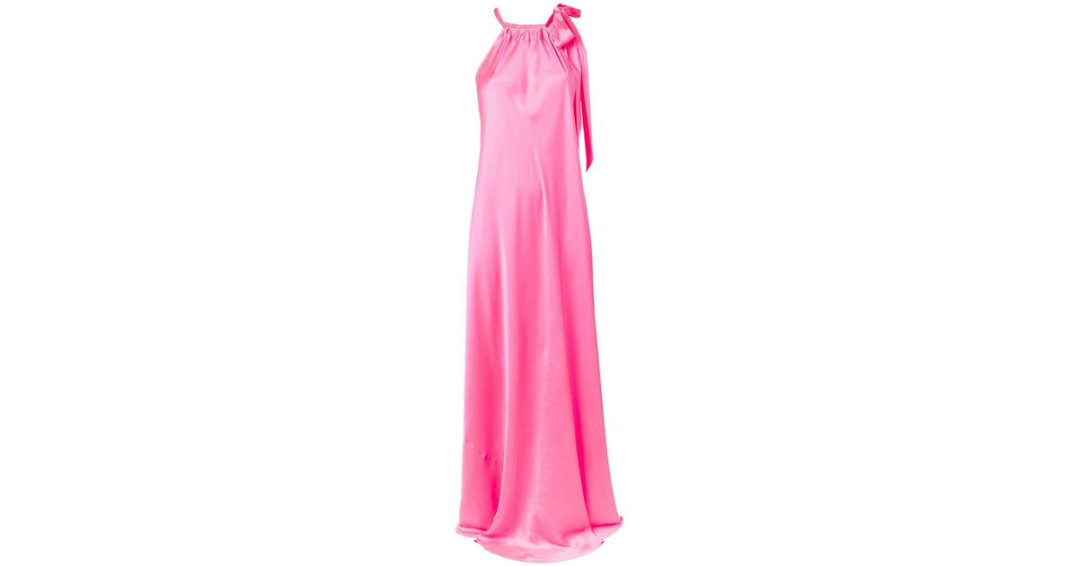 Essentiel Antwerp Halter Neck Long Dress in Pink | Lyst