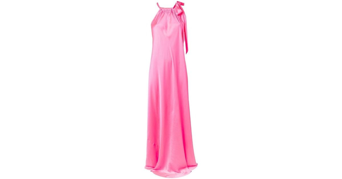 essentiel antwerp pink maxi dress Essentiel Antwerp Baxos Sleeveless Maxidress in Fluo Pink