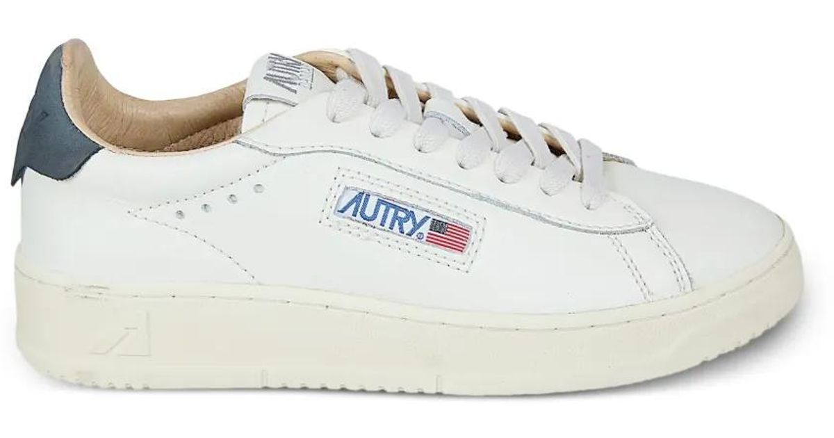 Autry Dallas Low Logo-Patch Sneakers in White | Lyst UK