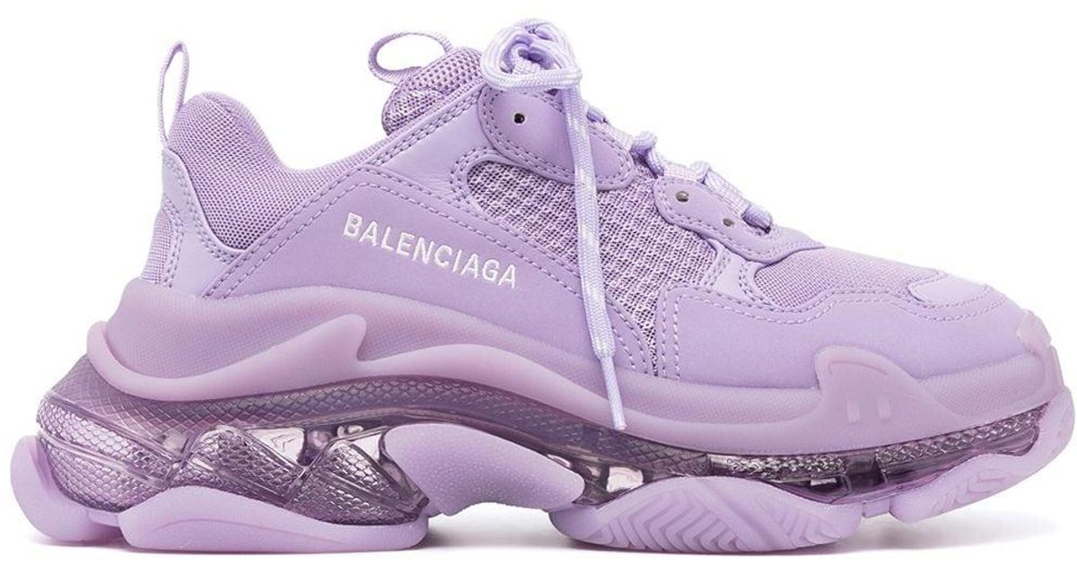 Balenciaga Rubber Triple S Sneakers in het Paars - Lyst