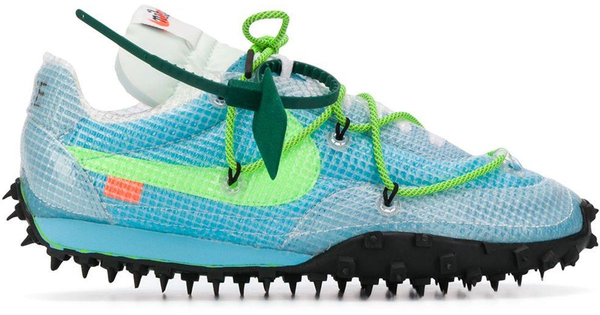 Nike X Off White Leather Vapor Street Sneakers In Light Blue Blue Lyst