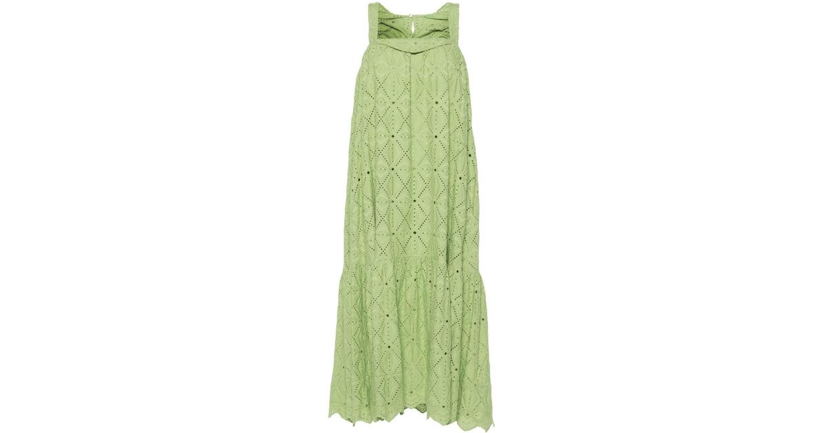 Dorothee Schumacher Blooming Volumes chambray maxi dress - Green