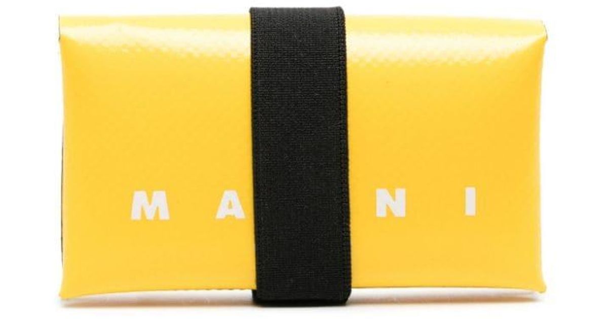 Marni Logo-print Folded Wallet in Yellow for Men | Lyst