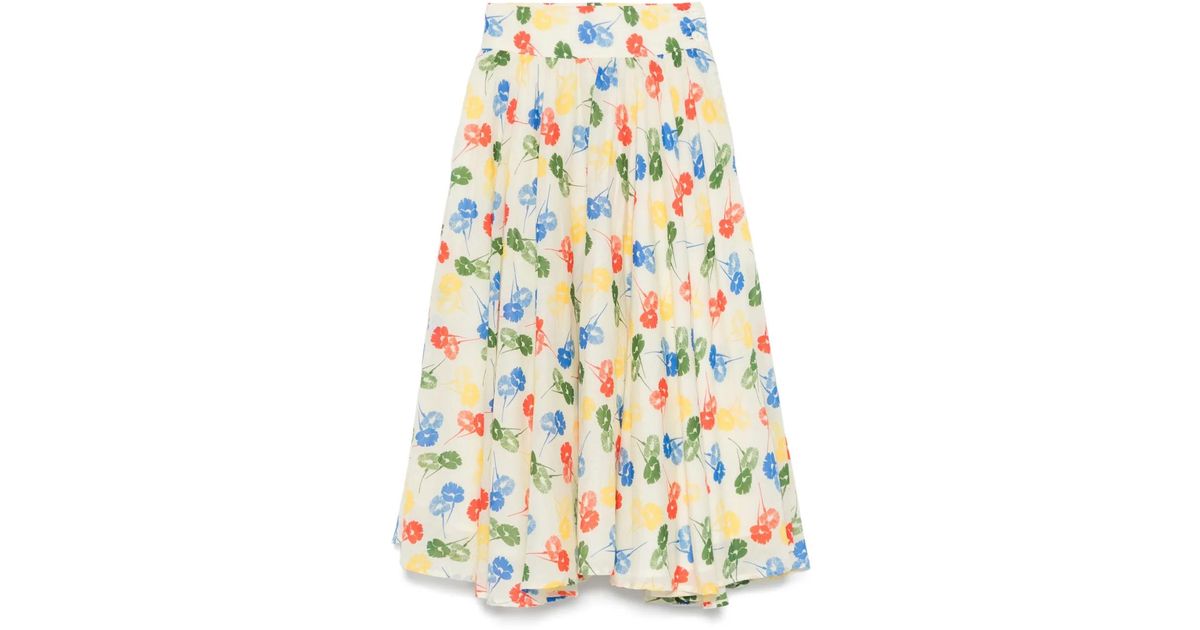 ワンピース BODE Women Mid Skirts WRS25DR012 WHITE Bode Skirt in White | Lyst Canada