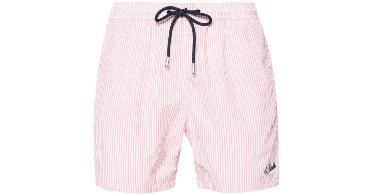 Costume Da Bagno Patmos A Righe da Uomo di Mc2 Saint Barth in Rosa