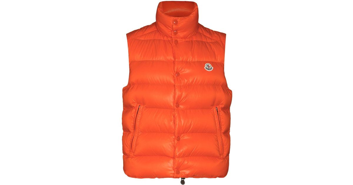 Moncler Bodywarmer Met Logopatch in het Oranje voor heren | Lyst NL