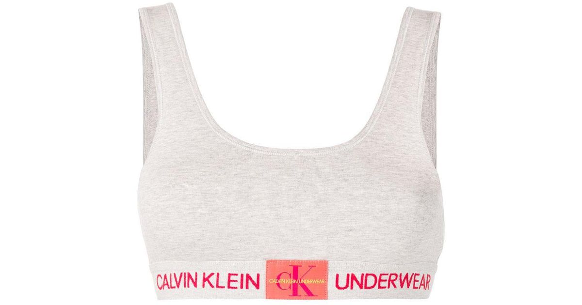 grey calvin klein sports bra