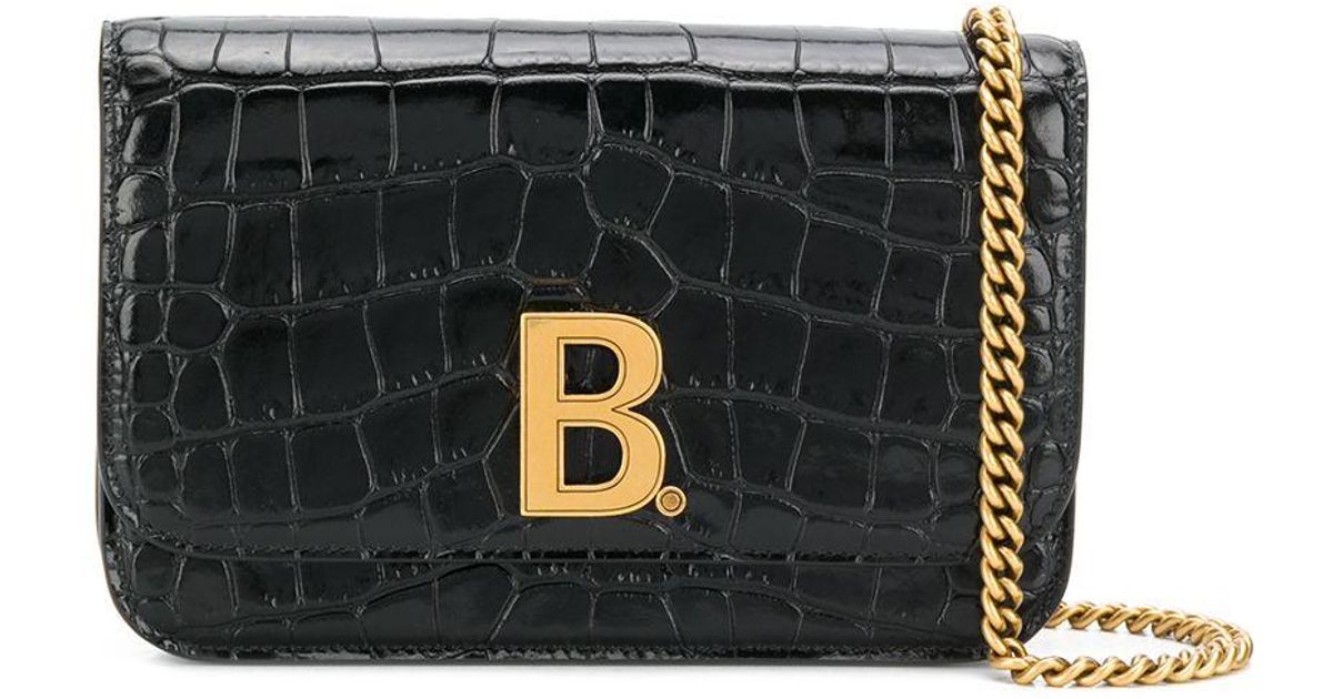Balenciaga B Crossbody Bag in Black Lyst Australia