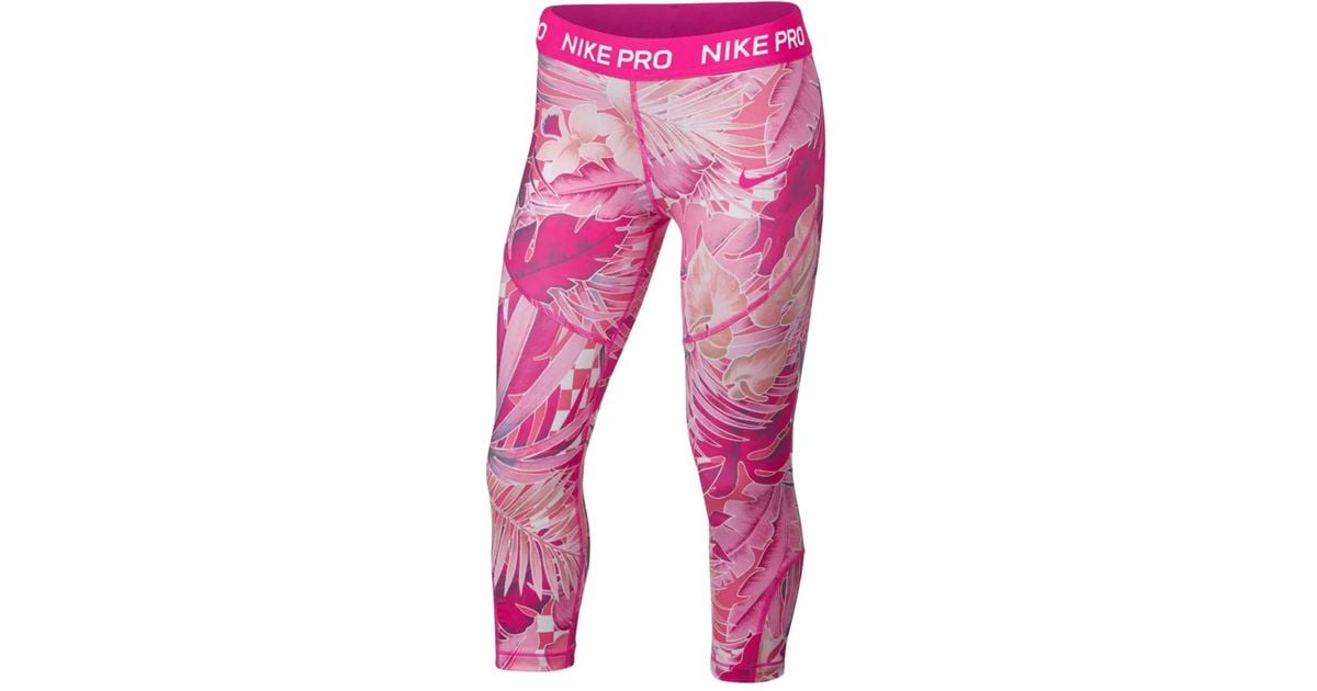 Nike Floral-Print Leggings in Pink Lyst UK