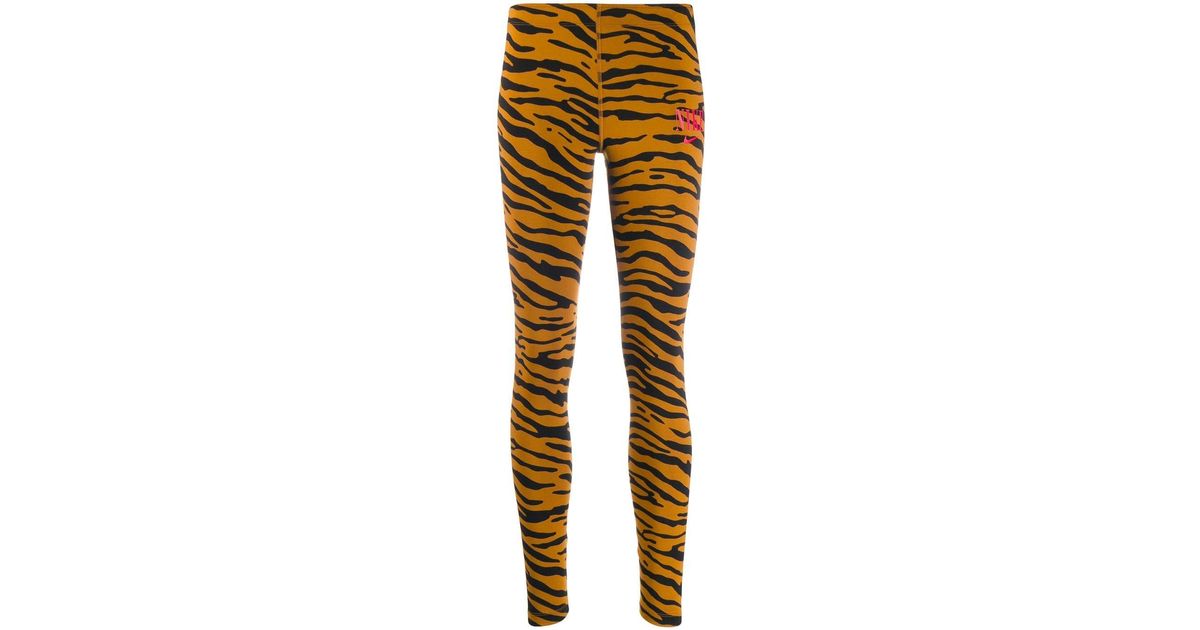 Nike Cotton Tiger Print leggings in Brown | Lyst