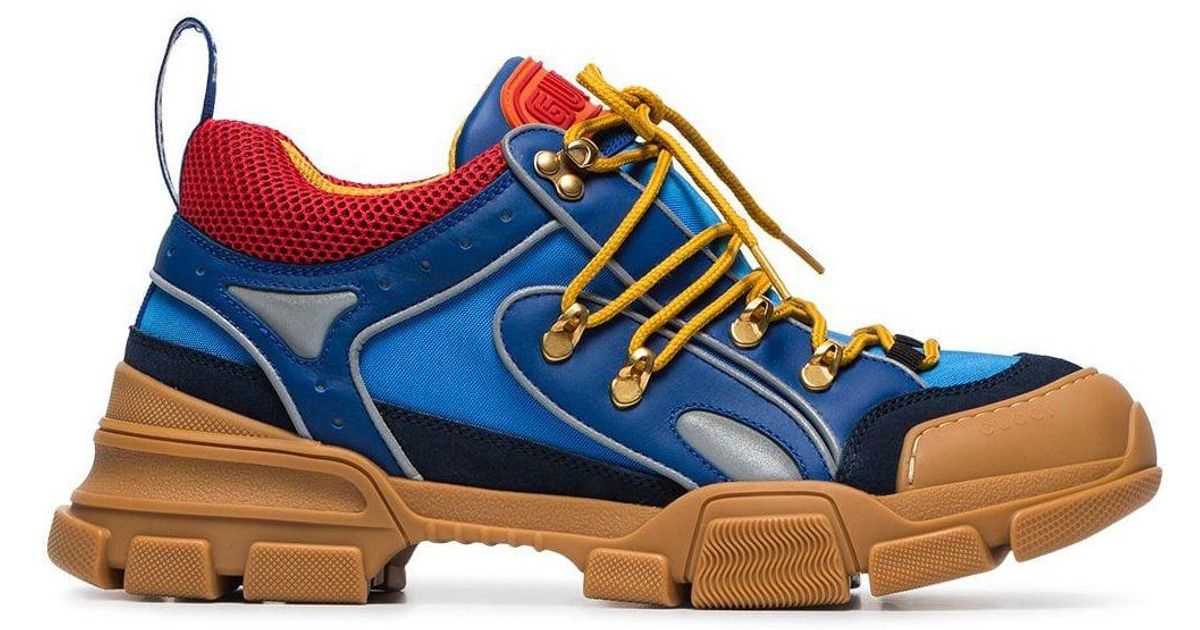 Gucci Leather Flashtrek Sneakers in Blue for Men - Save 99% - Lyst