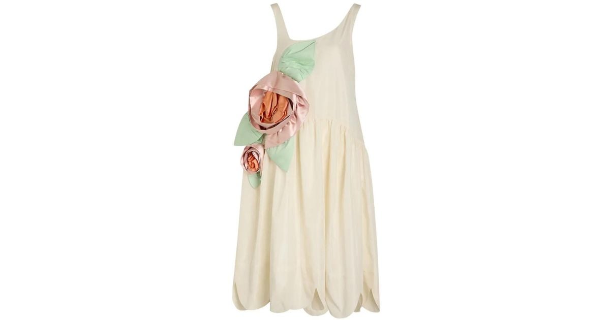 Simone Rocha フローラル ミニドレス ホワイト | Lyst