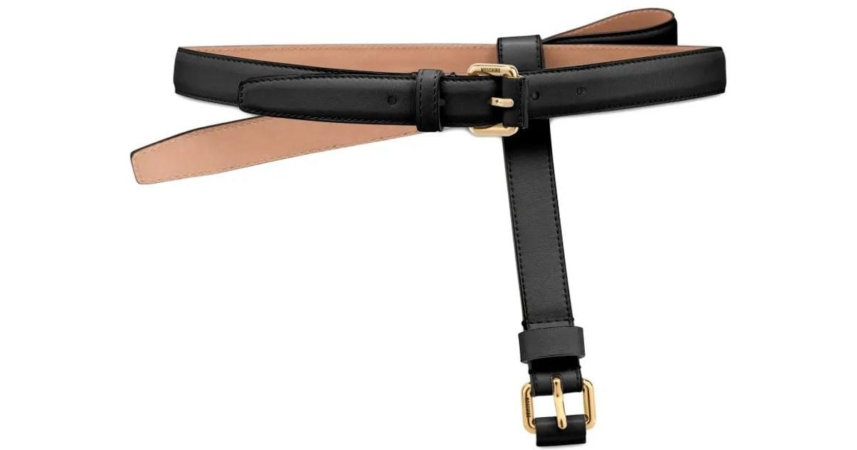 Moschino リボンディテール レザーベルト ブラック | Lyst