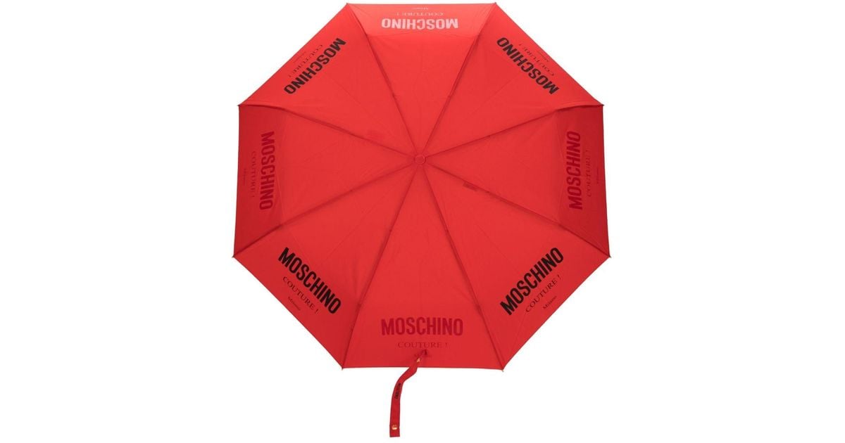 Moschino Logo-print Compact Umbrella in Red | Lyst