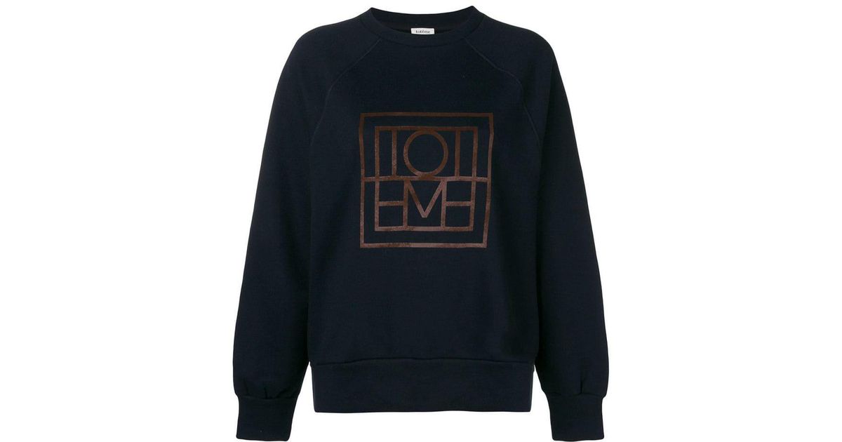 Totême Cotton Monogram Print Sweatshirt in Blue | Lyst Canada