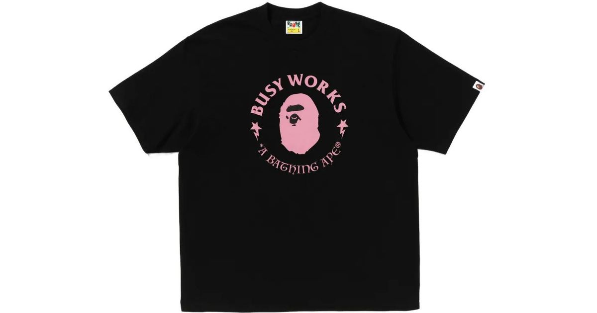 A Bathing Ape Busy Works Ape Head T-Shirt in Black for Men Lyst UK