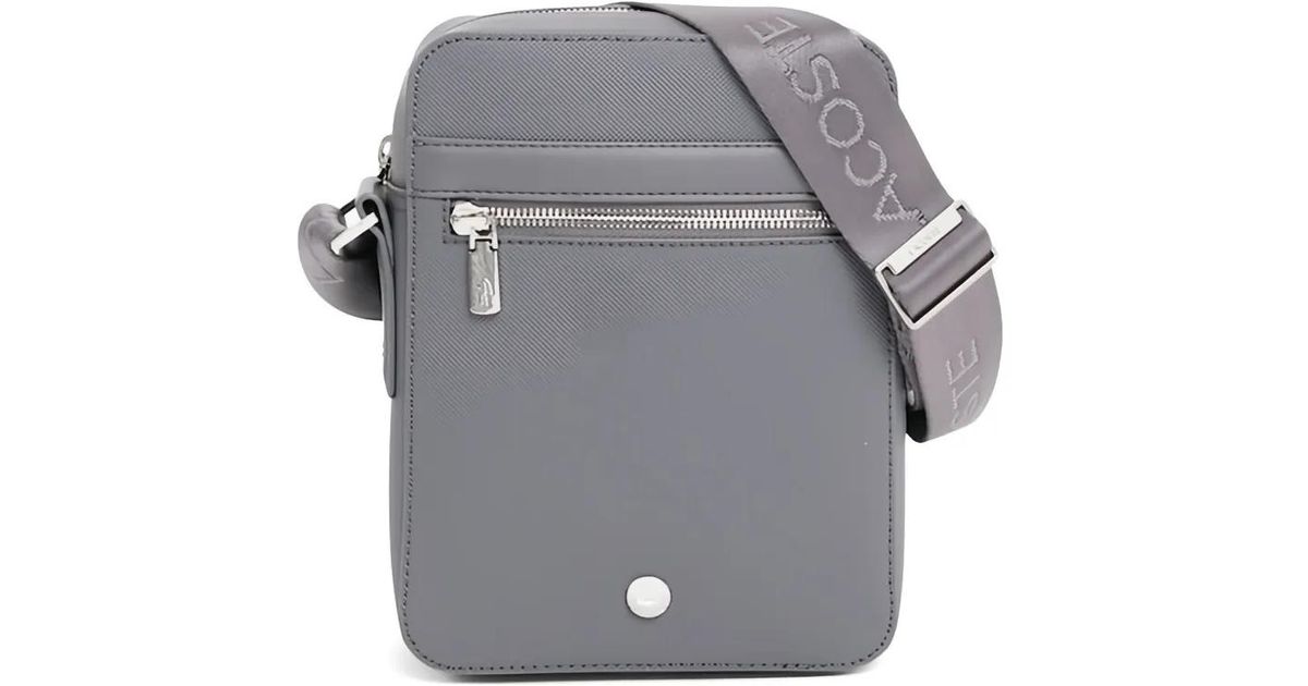lacoste-grey-Logo-Cross-Body-
