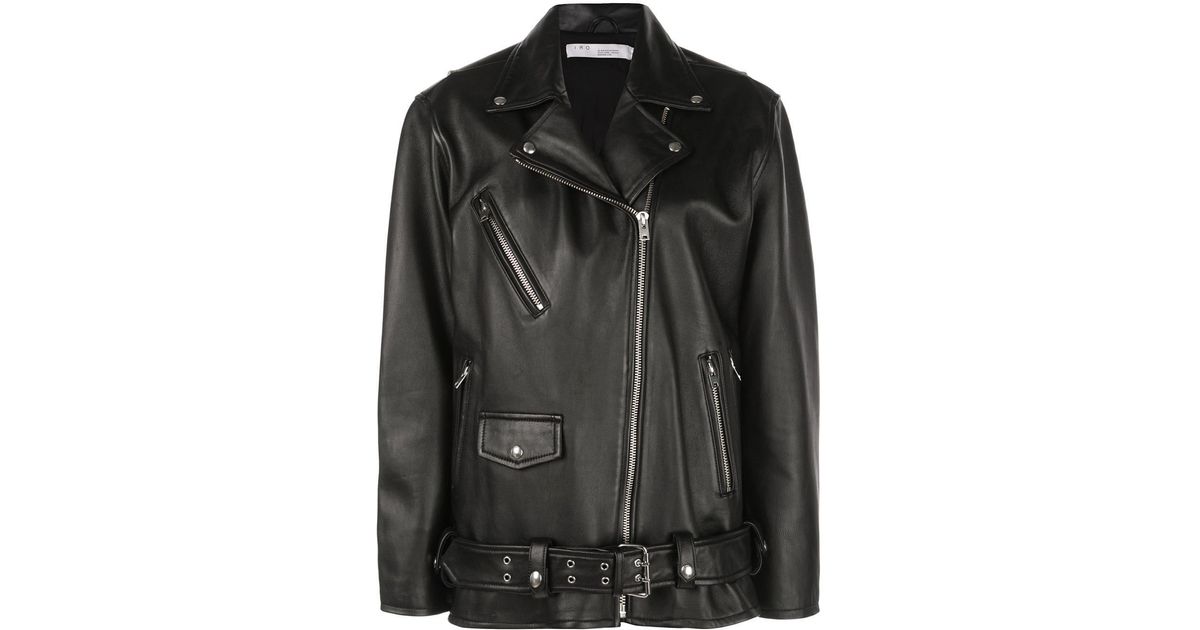 IRO Leather Oversized Biker Jacket in Black - Lyst