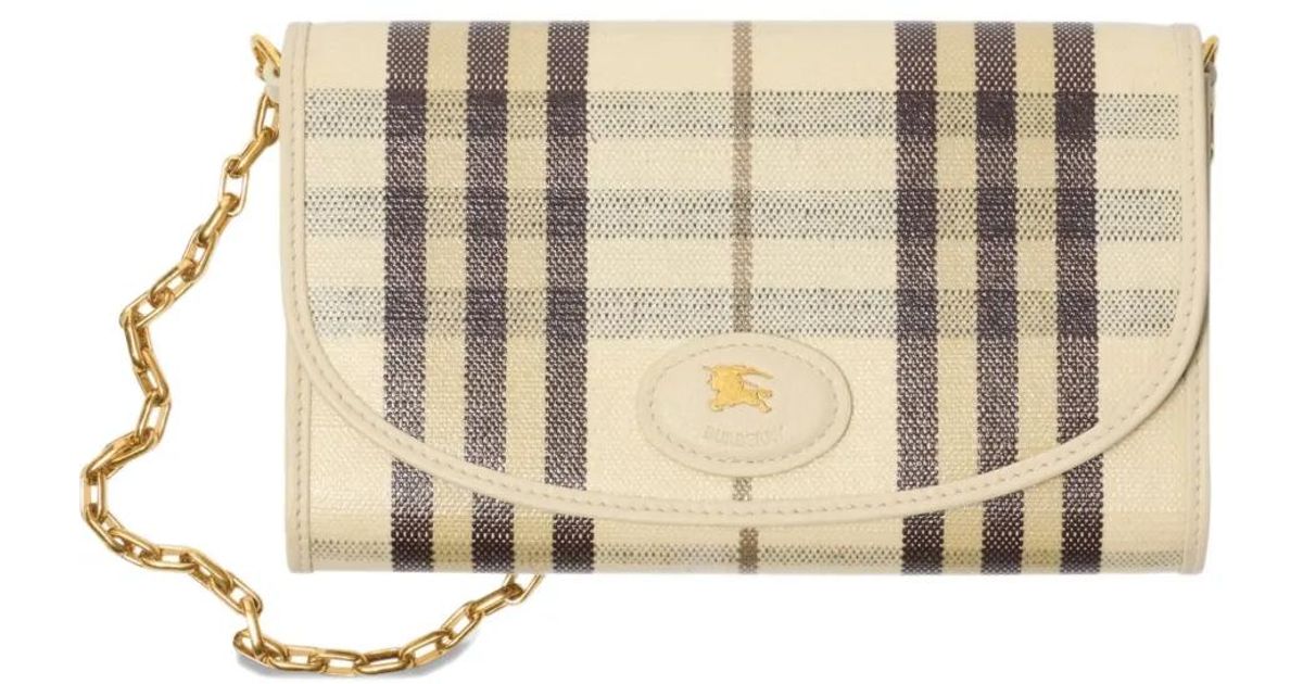 Burberry Highlands Chain Strap Wallet in Natural | Lyst