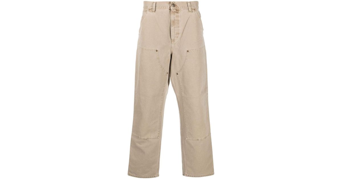 Carhartt WIP Cotton Straight-leg Trousers in Brown for Men | Lyst