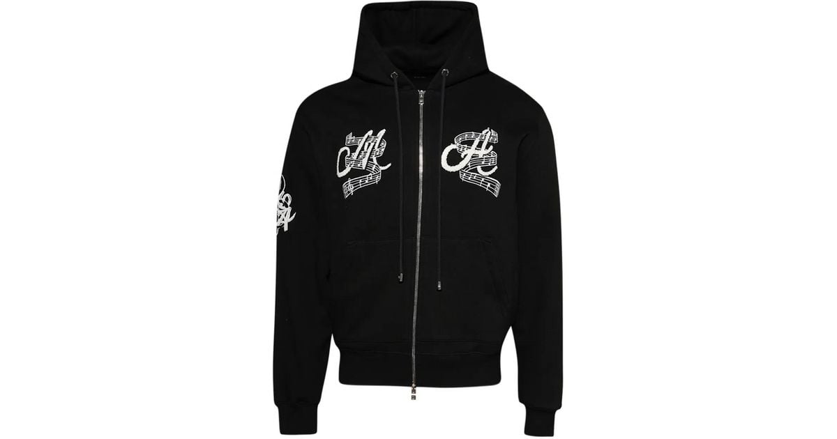 Amiri Music Club Zip-Up Hoodie in Black for Men | Lyst