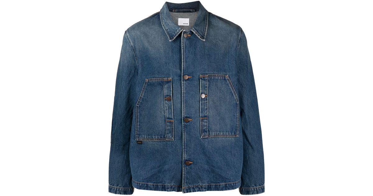 Haikure Faded-effect Denim Jacket in Blue for Men | Lyst