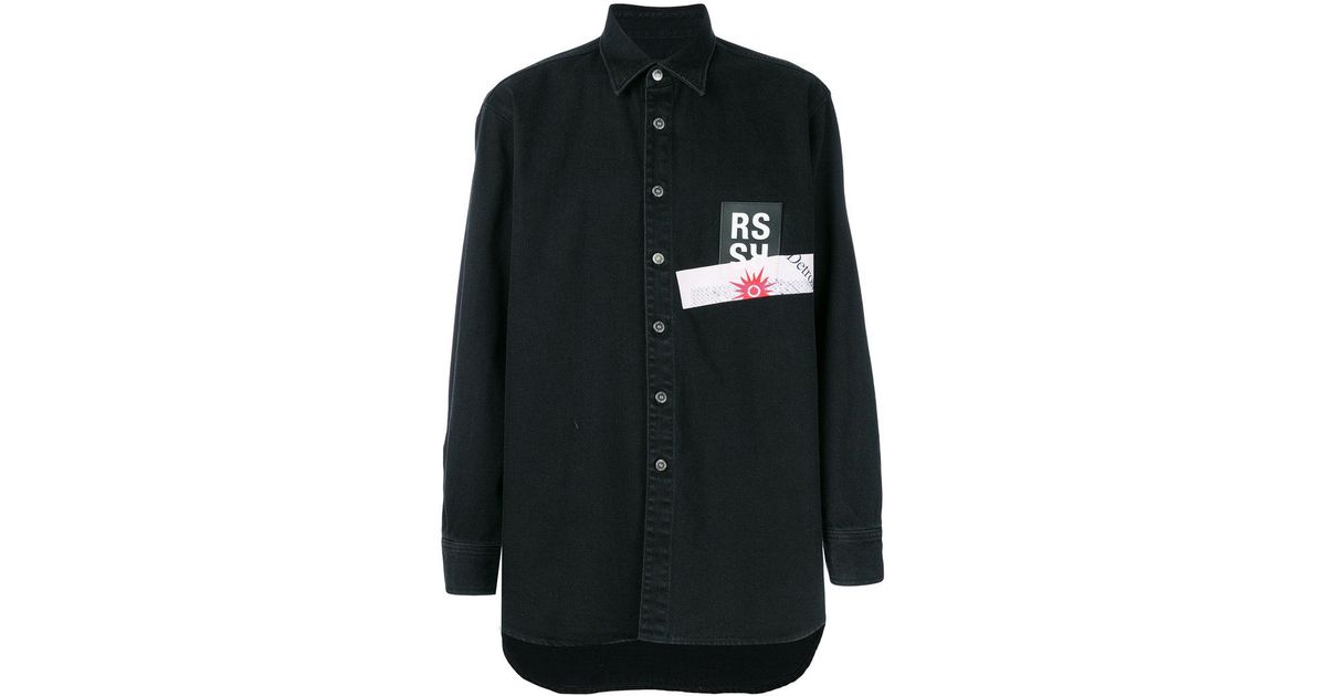 raf simons logo patch shirt