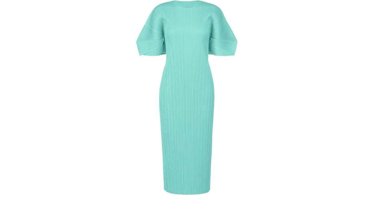 [Pleated Please Issey Miyake] PLEATS PLEASE ISSEY Pleated Long Sleeve Puff Sleeve Dress Tops PP11-JT163 Khaki 3 [Used] [Authenticated and Guaranteed Authentic] 213764