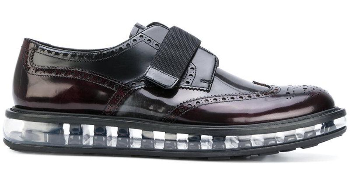 Prada Leather Air Sole Derby Shoes in Black for Men | Lyst