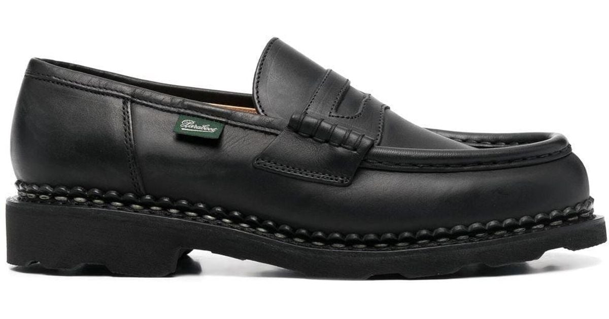 Paraboot Orsay Leather Moccassin Loafers in Black | Lyst Canada