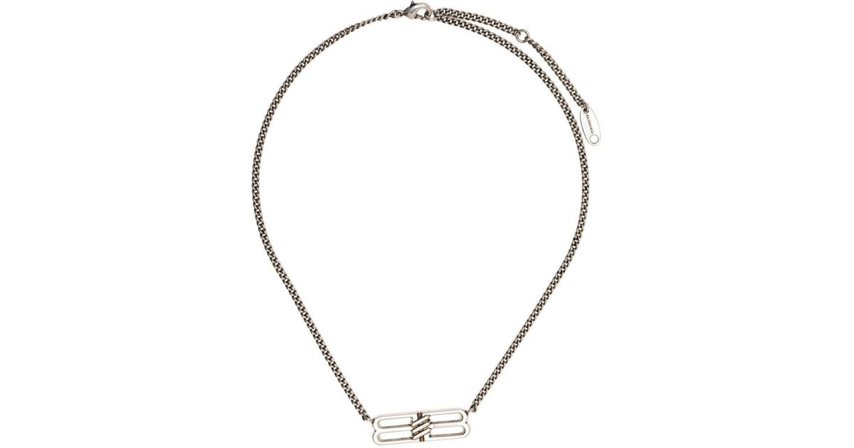 Balenciaga Bb-logo Necklace in Silver (Metallic) | Lyst UK